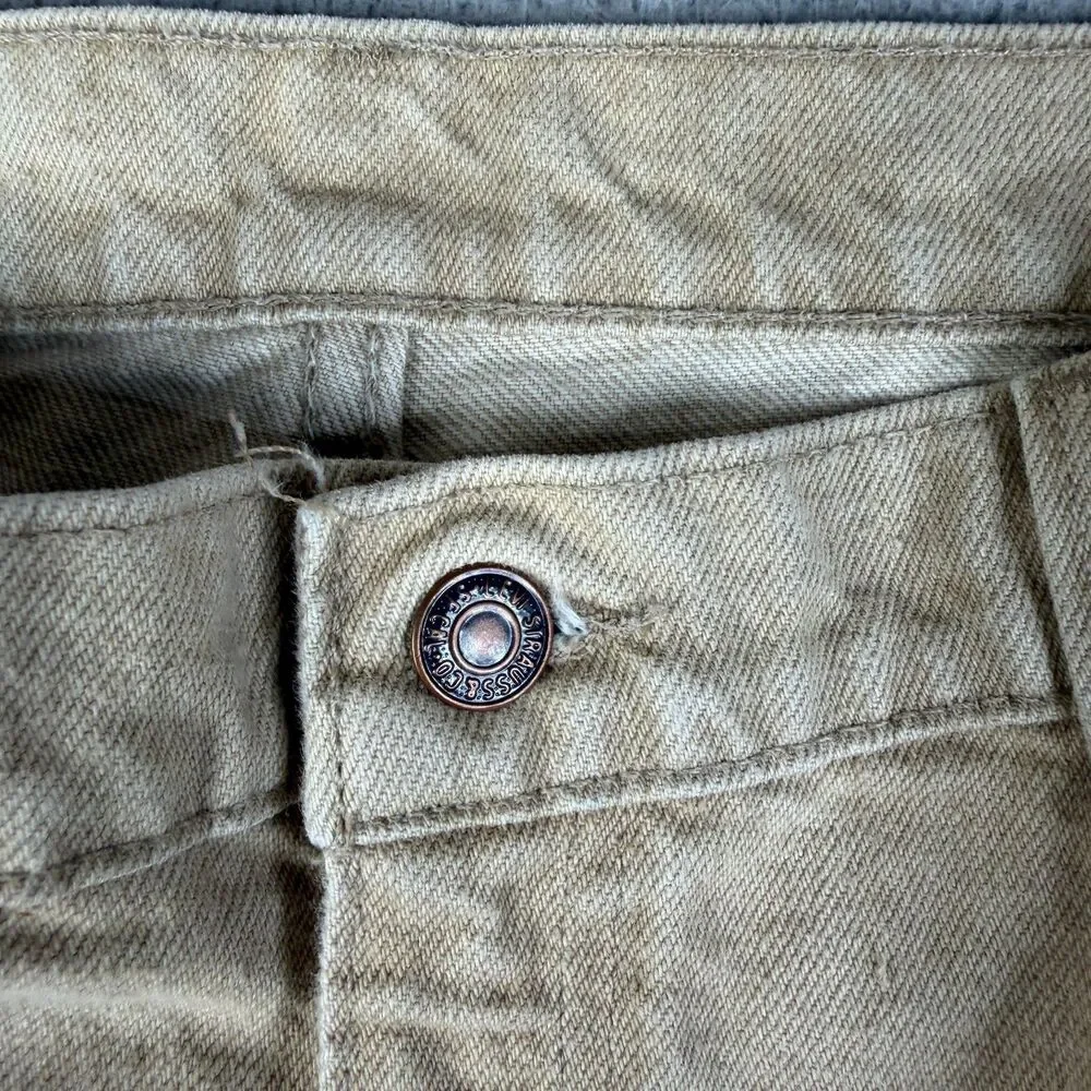 VINTAGE LEVI'S 550 Jeans Mens 38x34 Beige Orange Tab Made USA Pants Streetwear